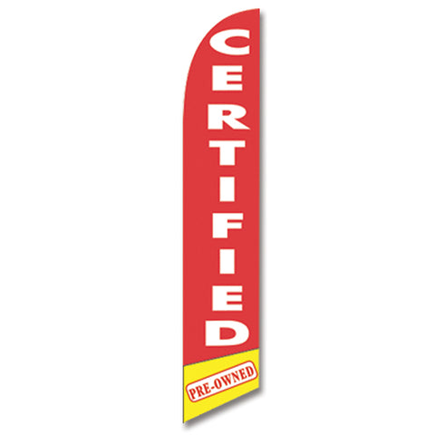Swooper Banner - CERTIFIED PRE OWNED (RED & WHITE) - Qty. 1 - Independent Dealer Services