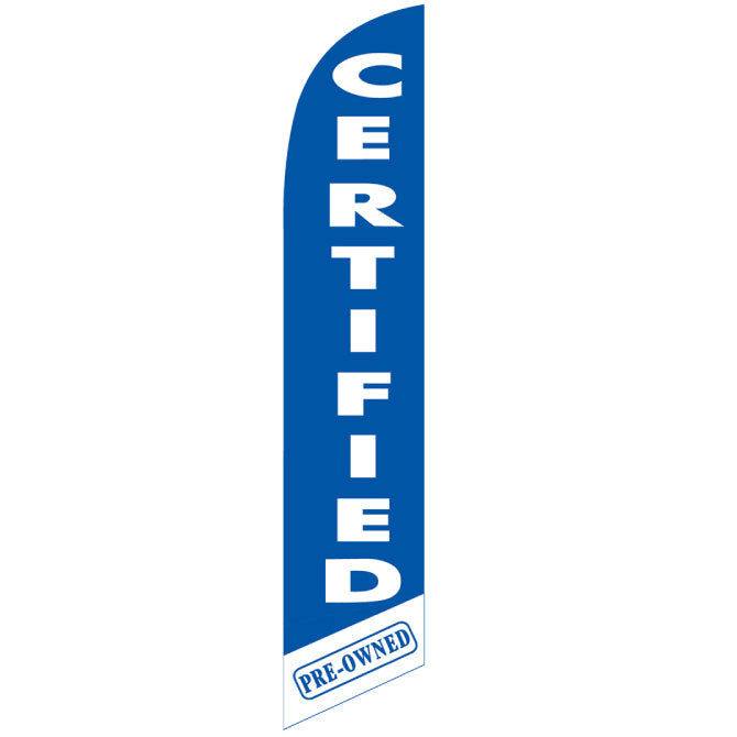 Swooper Banner - CERTIFIED PRE OWNED (BLUE & WHITE)  - Qty. 1 - Independent Dealer Services