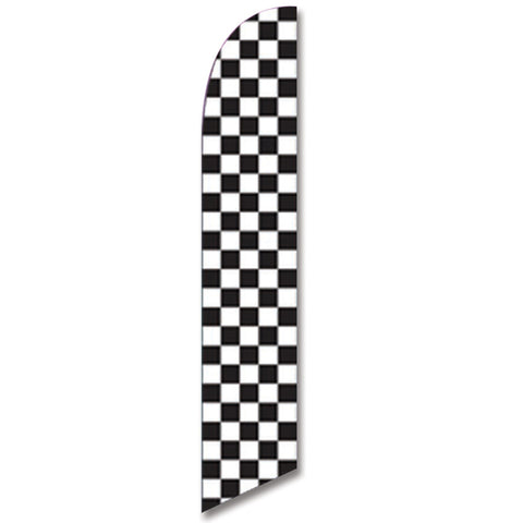 Swooper Banner - CHECKERED FLAG (BLACK & WHITE) - Qty. 1 - Independent Dealer Services