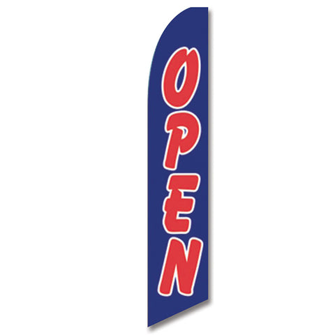 Swooper Banner - OPEN (RED LETTER/BLUE BACKGROUND) - Qty. 1 - Independent Dealer Services