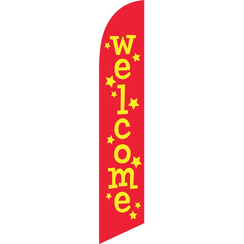 Swooper Banner - Welcome w/Stars (Red/Yellow) - Qty. 1 - Independent Dealer Services