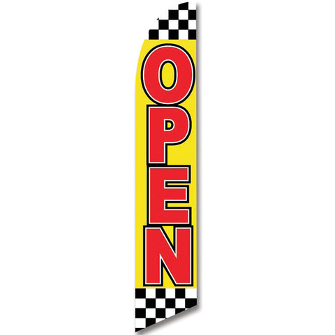Swooper Banner - CHECKERED FLAG - OPEN - Qty. 1 - Independent Dealer Services