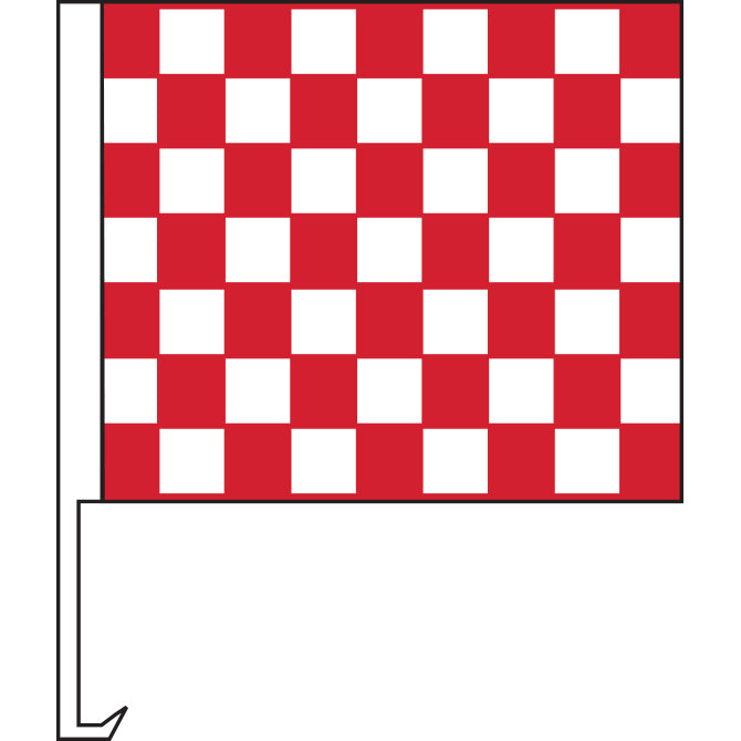 Standard Clip-On Flag - Red/White Checkered - Qty. 1 - Independent Dealer Services
