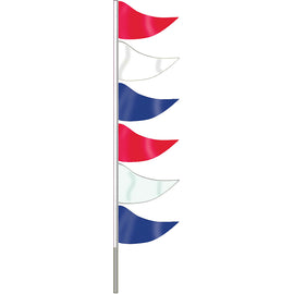 Ground Pennants- R/W/B w/poles - Plasticloth - Qty. 6 - Independent Dealer Services