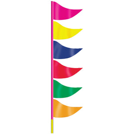 Ground Pennants- Multi Color w/poles - Plasticloth - Qty. 6 - Independent Dealer Services