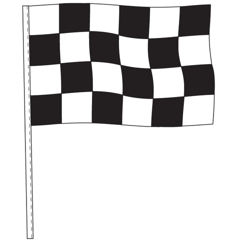 Antenna Flag - Supreme Cloth - Black & White Checkered Flag -  Qty. 12 - Independent Dealer Services