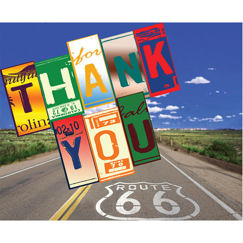 Thank You Card - Route 66 - Qty. 50 - Independent Dealer Services