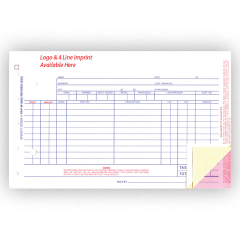 Parts Invoice - Imprinted - Qty. 500 - Independent Dealer Services