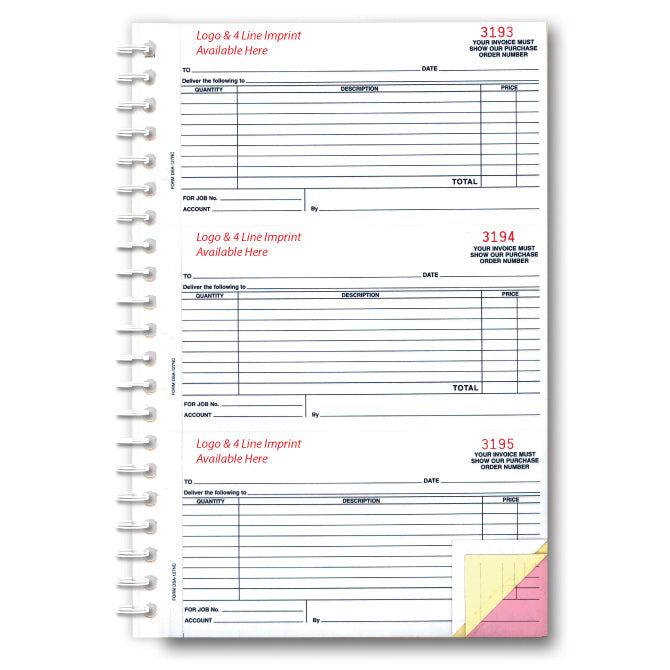 Purchase Order Book - DSA-127NC - 3 Part - Imprinted, 150 per Book. - Independent Dealer Services