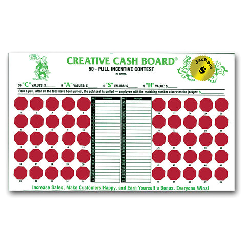 Incentive Cash Board - Creative Cash - White Board - Qty. 1 - Independent Dealer Services