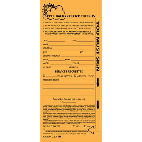 Night Drop Envelope, Personalized - Small - Kraft - Qty. 500 - Independent Dealer Services