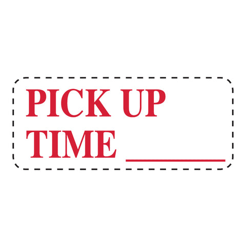 Self Inking Stamp - PICK UP TIME - Red Ink, 3/4" x 2 3/8" -  Qty. 1 - Independent Dealer Services