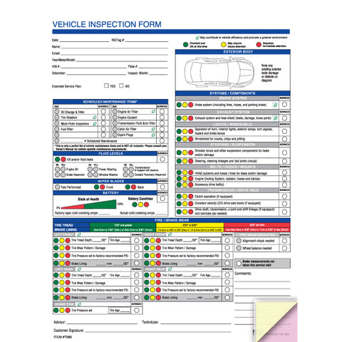 Multi-Point Vehicle Inspection Report (Eco) - 2 Part - Qty. 250 - Independent Dealer Services