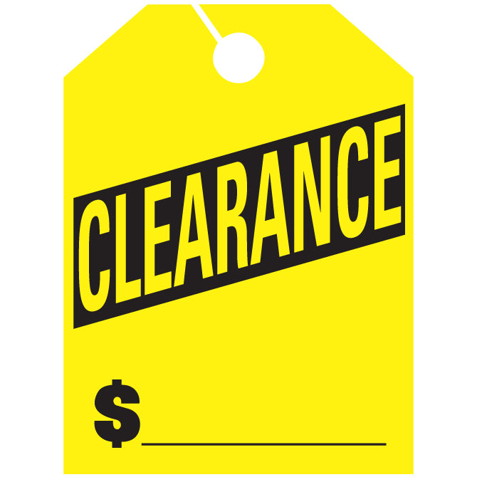 Hang Tags - Clearance - Large - Qty. 50 - Independent Dealer Services