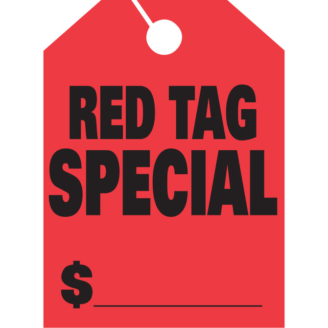 Hang Tags - Red Tag Special -  Large, Red - Qty. 50 - Independent Dealer Services