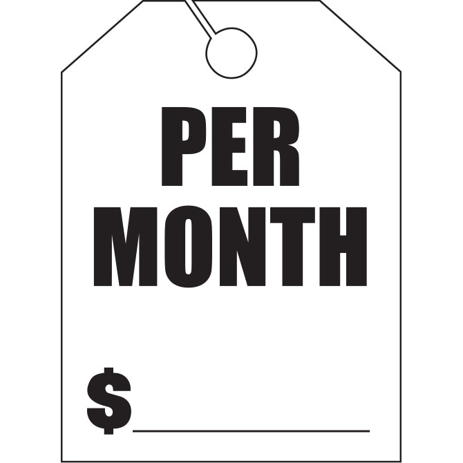 Hang Tags - Per Month - Large - Qty. 50 - Independent Dealer Services