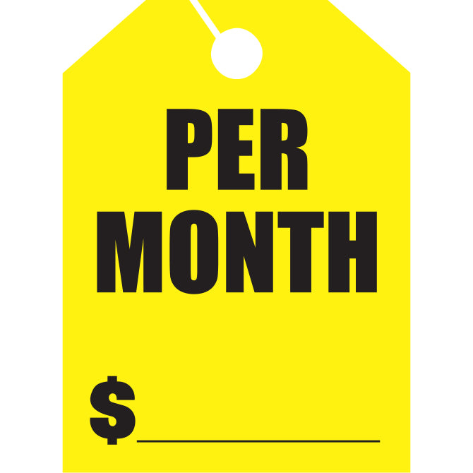 Hang Tags - Per Month - Large - Qty. 50 - Independent Dealer Services