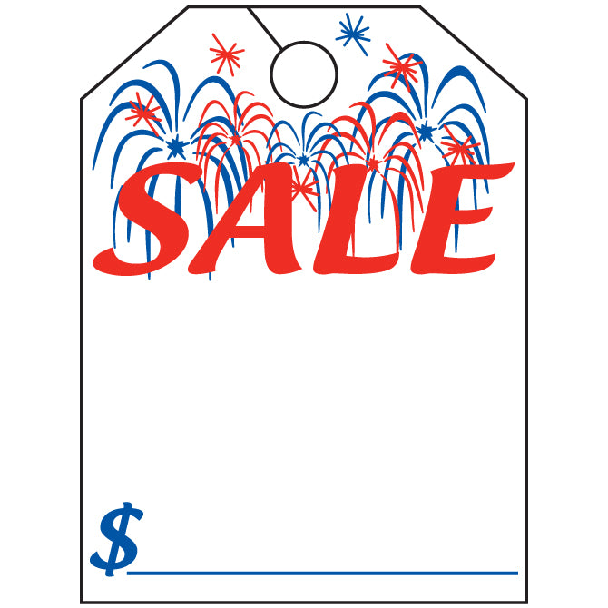 Hang Tag - Sale with Fireworks -  8.5" x 11.5" - Qty. 50 - Independent Dealer Services