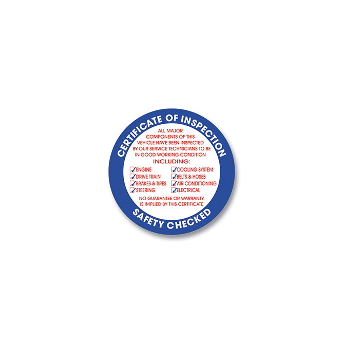 Inspection Circle Sticker - 3" Face Adhesive - Qty. 100 - Independent Dealer Services