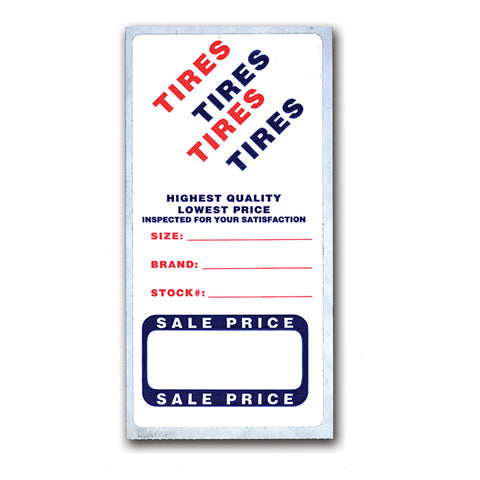Tire Advertising Labels - 2 3/4" x 5 5/8" - Qty. 500 - Independent Dealer Services