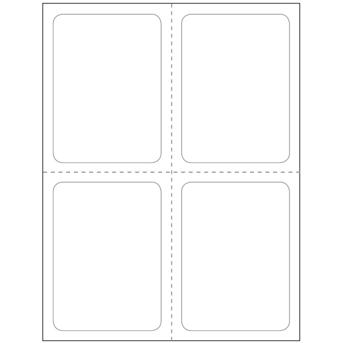 4.25" x 5.5" - 4 Up - Die Cut/Perfed  BLANK, Perm. Adh. - Qty. 250 - Independent Dealer Services
