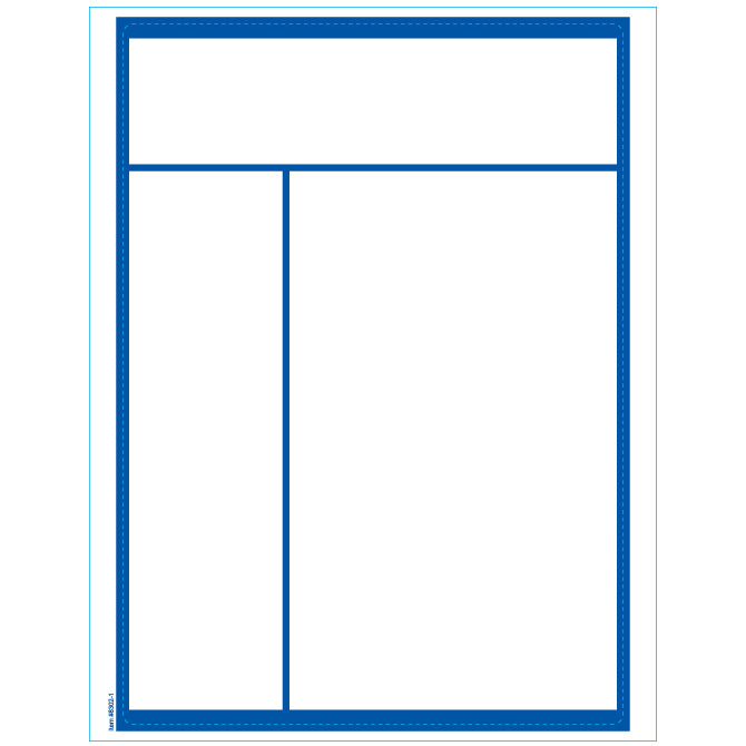 8.5" x 11" Laser Window Sticker, Blue Frame, Perm. Adh., 1 Part - Qty 250 - Independent Dealer Services