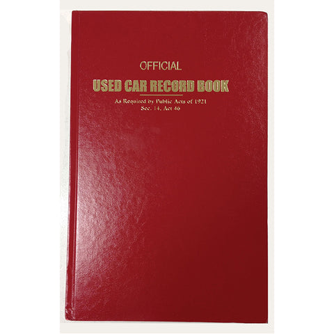Used Car Record Book - "Police Book" - 768 Per Book - Independent Dealer Services
