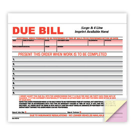Due Bill Form - 3 Part - IMPRINTED - Qty. 500 - Independent Dealer Services