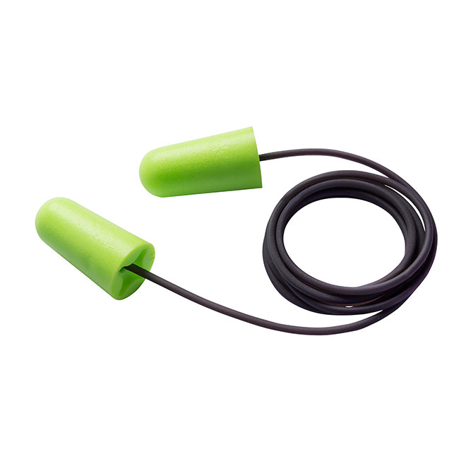 Ear Plugs, Green with Cord, 100 sets per box; Qty. 1 box - Independent Dealer Services