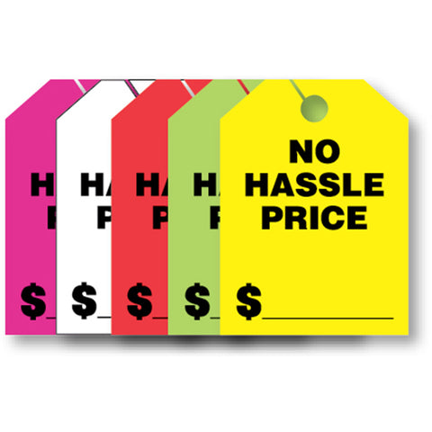 Hang Tags - No Hassle Price - Large - Qty. 50 - Independent Dealer Services