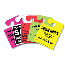 J-Hook Hang Tags - JUMBO - Custom - 8-1/2" x 11" - Qty. 100 - Independent Dealer Services